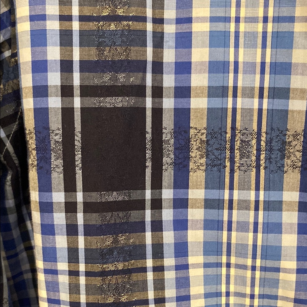 Bugatchi Blue and Black Casual Button Down Shirt - Picture 6 of 11